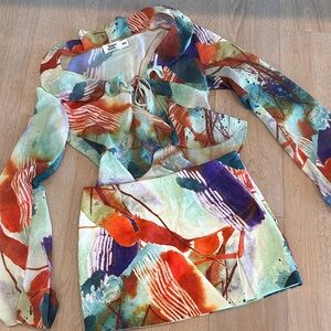 Tiger Mist Multicolor Abstract Two-Piece Set